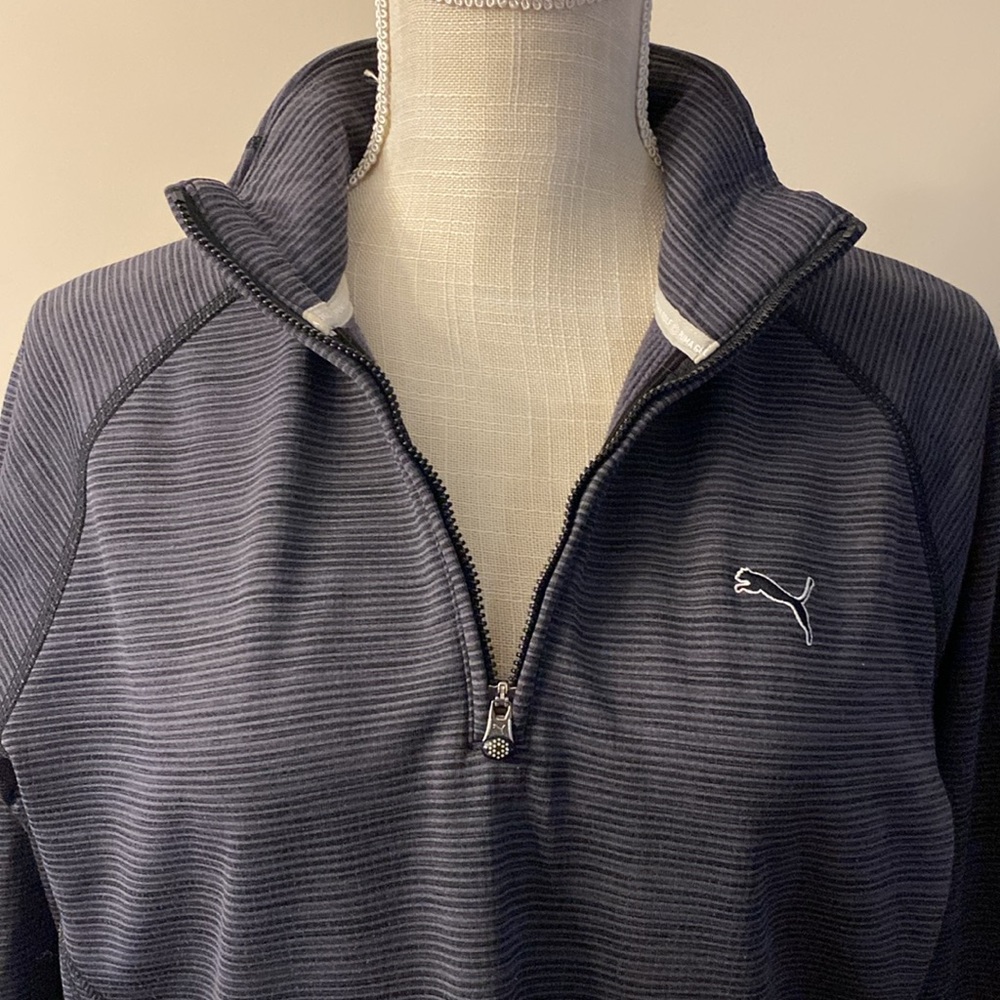 Puma Golf women’s gamer 1/4 zip up monk neck, long sleeve blouse gray sz L - Picture 7 of 14